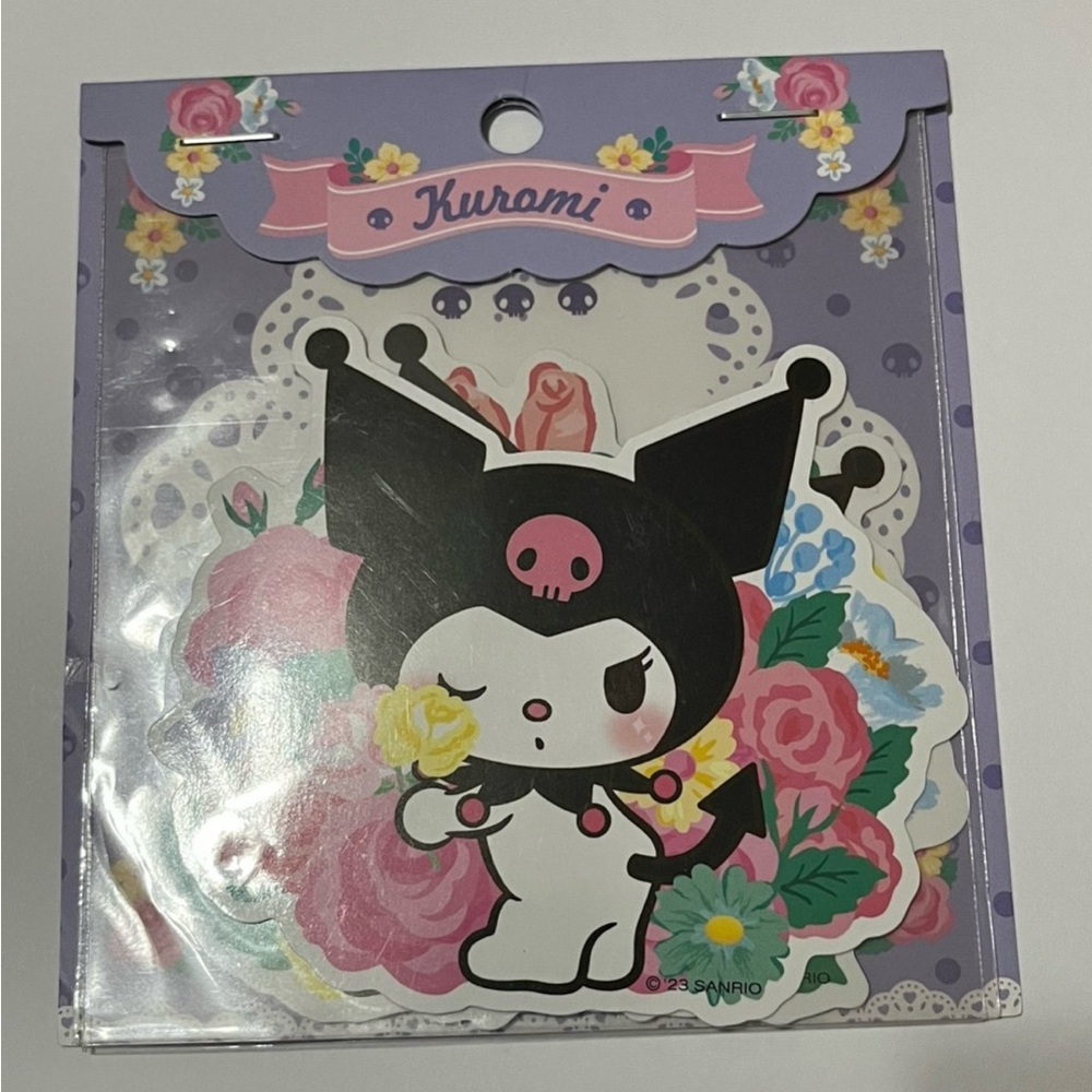 Kuromi Flower Theme Die Cut Stickers